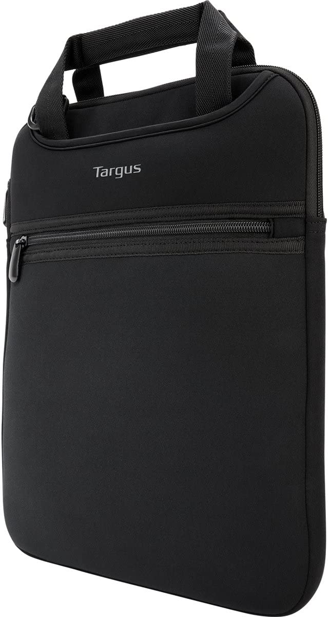 Targus Vertical Slipcase Secure Business Professional Travel Laptop Bag with Hideaway Handles, Cross Shoulder Strap, Protective Padding for 12-Inch Laptop, Black (TSS912) Slipcase 12 inch