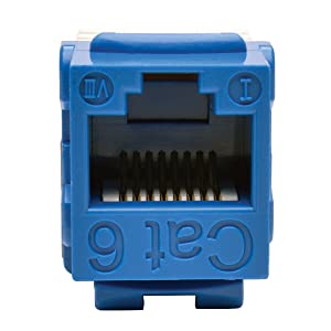 Tripp Lite N238-001-BL CAT-6/CAT-5E 110-Style Punch-Down Keystone Jack (Blue)