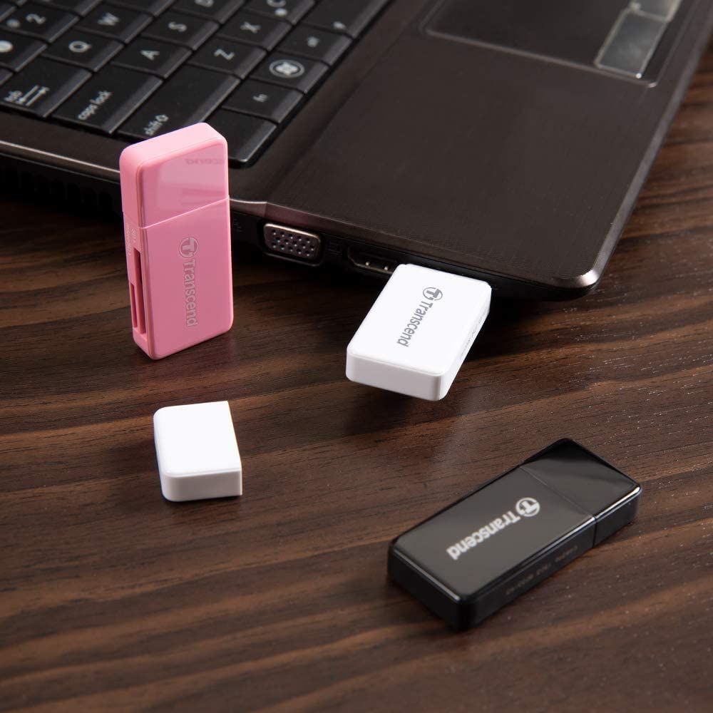 Transcend USB 3.1 Gen1 SDHC / SDXC / microSDHC / SDXC Card Reader, TS-RDF5W (White)