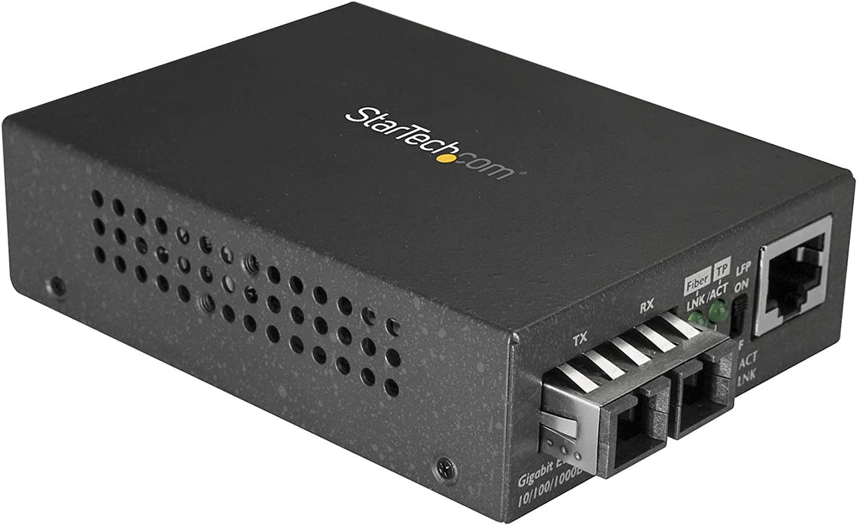 StarTech.com Singlemode (SM) SC Fiber Media Converter for 10/100/1000 Network - 10km - Gigabit Ethernet - 1310nm - w/Auto Negotiation (MCMGBSCSM10) 1"x4.1"x2.8" No Chassis Mount