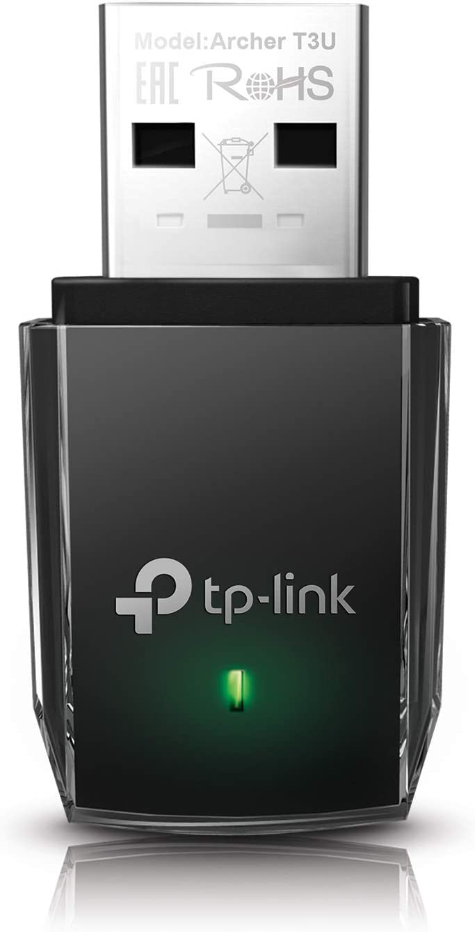 TP-Link AC1300 USB WiFi Adapter(Archer T3U)- 2.4G/5G Dual Band Wireless Network Adapter for PC Desktop, MU-MIMO WiFi Dongle, USB 3.0, Supports Windows 11, 10, 8.1, 8, 7, XP/Mac OS X 10.9-10.14 AC1300 Dual Band