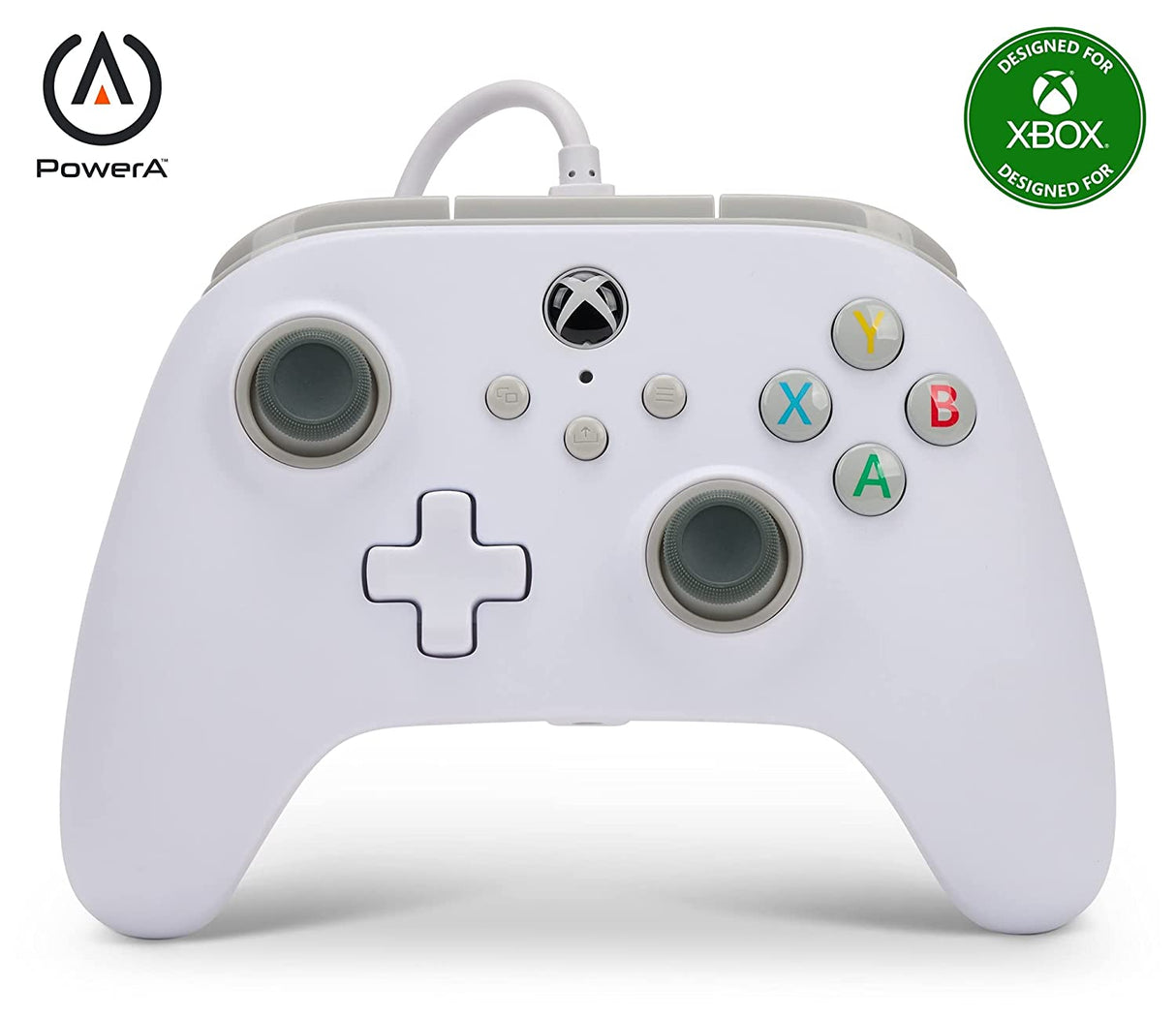PowerA Wired Controller for Xbox Series X|S - White, gamepad, wired video game controller, gaming controller, works with Xbox One - Xbox Series X White/Black
