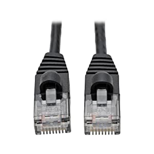 Tripp Lite Cat6a 10G Ethernet Cable, Snagless Molded Slim UTP Network Patch Cable (RJ45 M/M), Black, 5 Feet / 1.5 Meters, Manufacturer's Warranty (N261-S05-BK) Black 5 Feet UTP / Slim