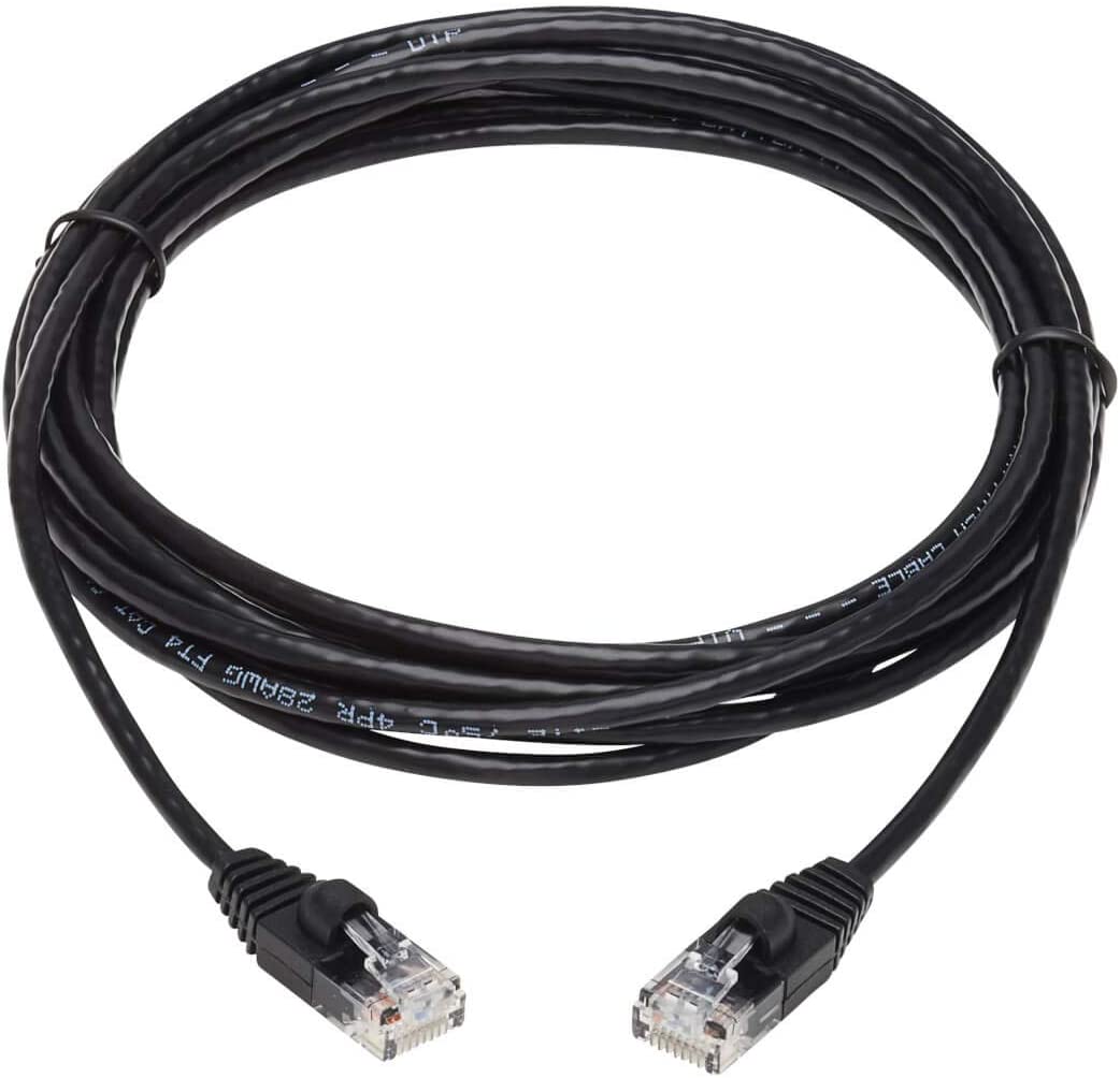 Tripp Lite Cat6a 10G Ethernet Cable, Snagless Molded Slim UTP Network Patch Cable (RJ45 M/M), Black, 20 ft. (N261-S20-BK) Black 10-ft.