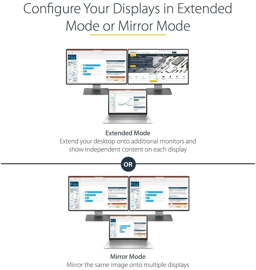 StarTech.com 2-Port Multi Monitor Adapter - Mini DisplayPort to 2x DisplayPort MST Hub - Dual 4K 30Hz - Video Splitter for Extended Desktop Mode on Windows PCs Only - mDP 1.2 to 2x DP (MSTMDP122DP)