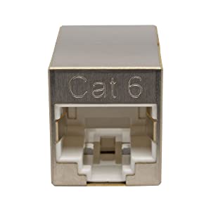 Tripp Lite Cat6 Gigabit Ethernet Straight-Through Modular Shielded In-Line Coupler RJ45 F/F TAA (N234-001-SH)