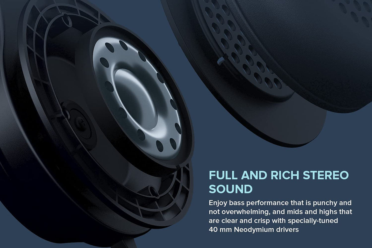 Creative Chat - 3.5 mm Stereo On-Ear Headset with Retractable Noise-Cancelling Condenser Mic, Mic Mute Switch, Volume Control Dial, for Work Calls on PC, Mac, and Mobile Devices