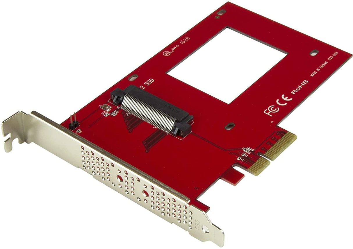 StarTech.com U.2 to PCIe Adapter - x4 PCIe - For 2.5" U.2 NVMe SSD - SFF-8639 PCIe Adapter - U.2 SSD - PCIe SSD - U.2 drive (PEX4SFF8639) 0.9" x 4.8" x 6.5" PCIe
