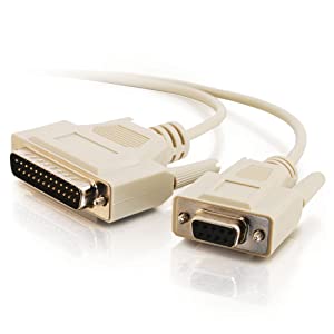 C2g/ cables to go C2G 03019 DB25 Male to DB9 Female Serial RS232 Null Modem Cable, Beige (6 Feet, 1.82 Meters)