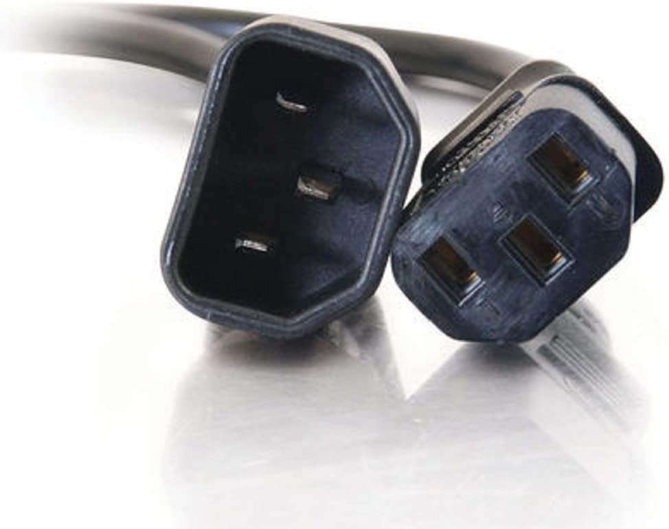 C2g/ cables to go C2G Power Cord, Short Extension Cord, Power Extension Cord, 16 AWG, Black, 3 Feet (0.91 Meters), Cables to Go 29966 Black 3 Feet C14 to C13 16AWG Cord