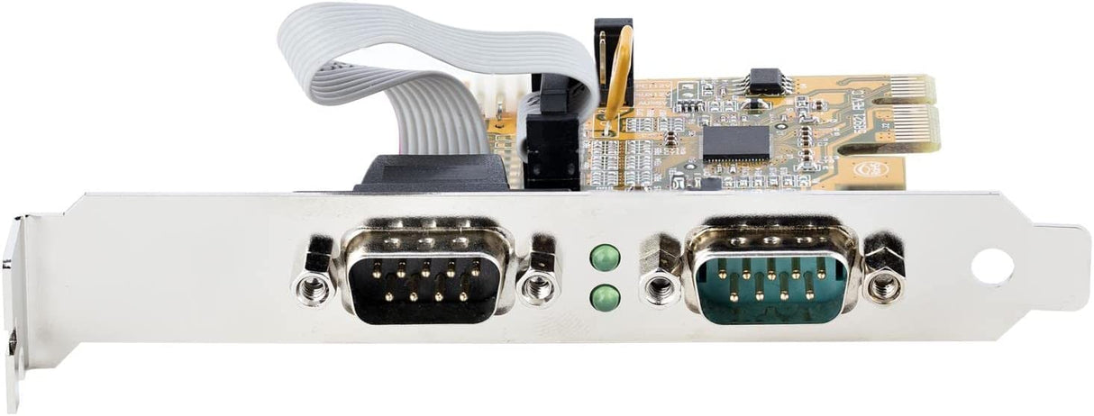 StarTech.com 2-Port PCI Express Serial Interface Card, Dual Port PCIe to RS232 (DB9) Serial Card, 16C1050 UART, Standard/Low Profile Brackets, COM Retention, for Windows/Linux (21050-PC-SERIAL-CARD)