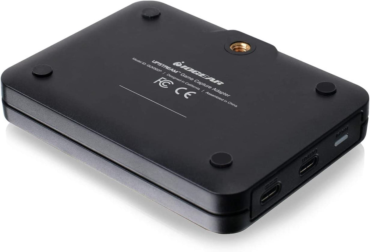 IOGEAR Upstream Mobile Capture Adapter 4K Input, 1080p Capture, Mobile Capture,USB-C and A Host Support Video Output, 1/4" Mounting Screw, UVC Support,OBS & Camerafi Support, PD Passthrough (GUV302P)
