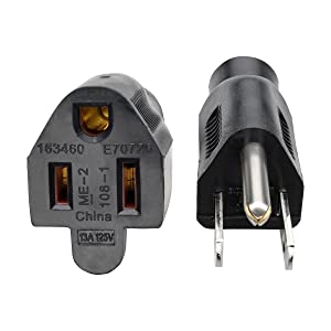 Tripp Lite Power Extension Cord, 13A, 16AWG (NEMA 5-15P to NEMA 5-15R) 1-ft.(P024-001-13A) Black 1 ft. Extension Cord