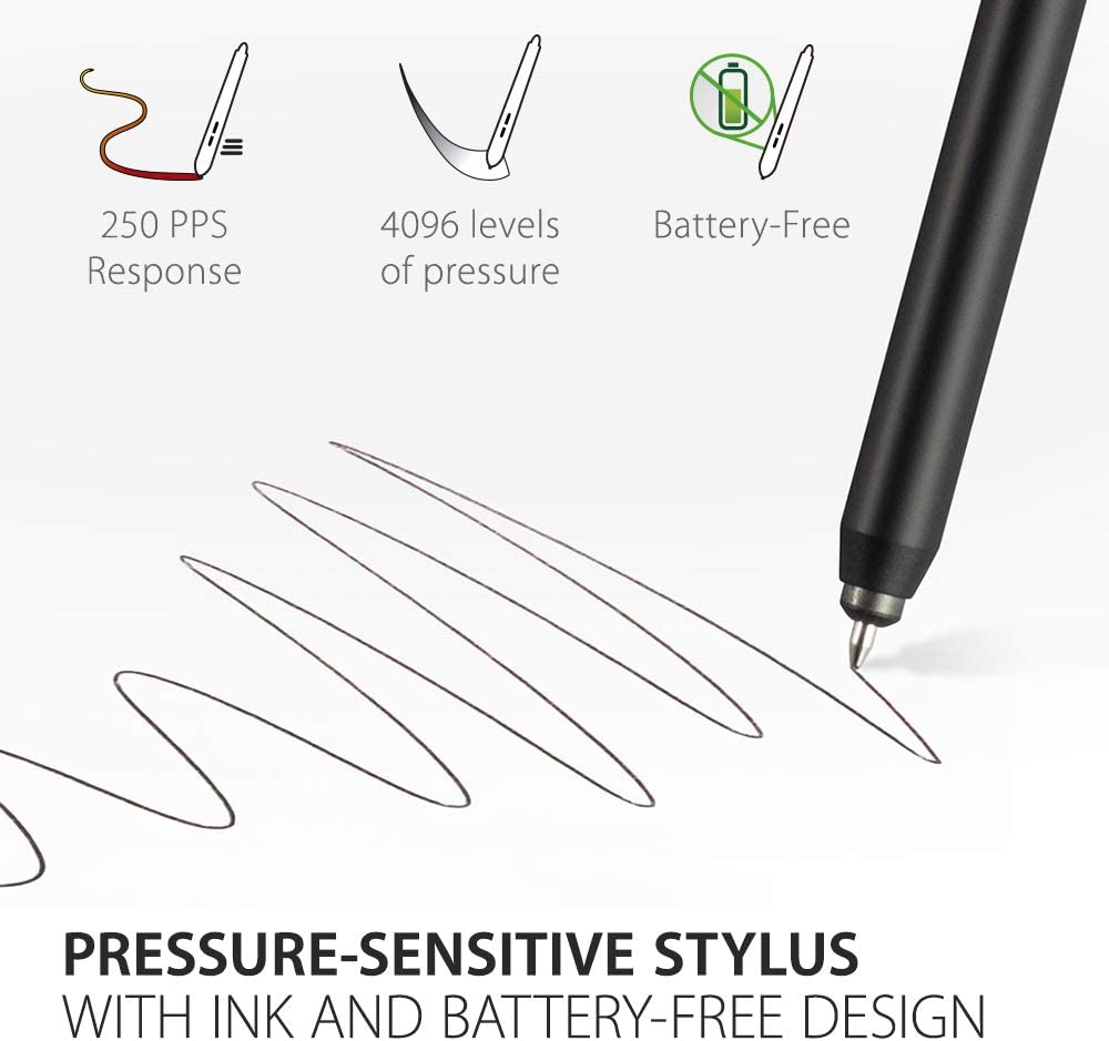 ViewSonic ID0730 7.5 Inch Portable Digital Writing Pen Pad with Battery Free Ink Pen for Sketching, Drawing, Graphic Design, Remote Teaching, Distance Learning Supports Windows, Mac, Android