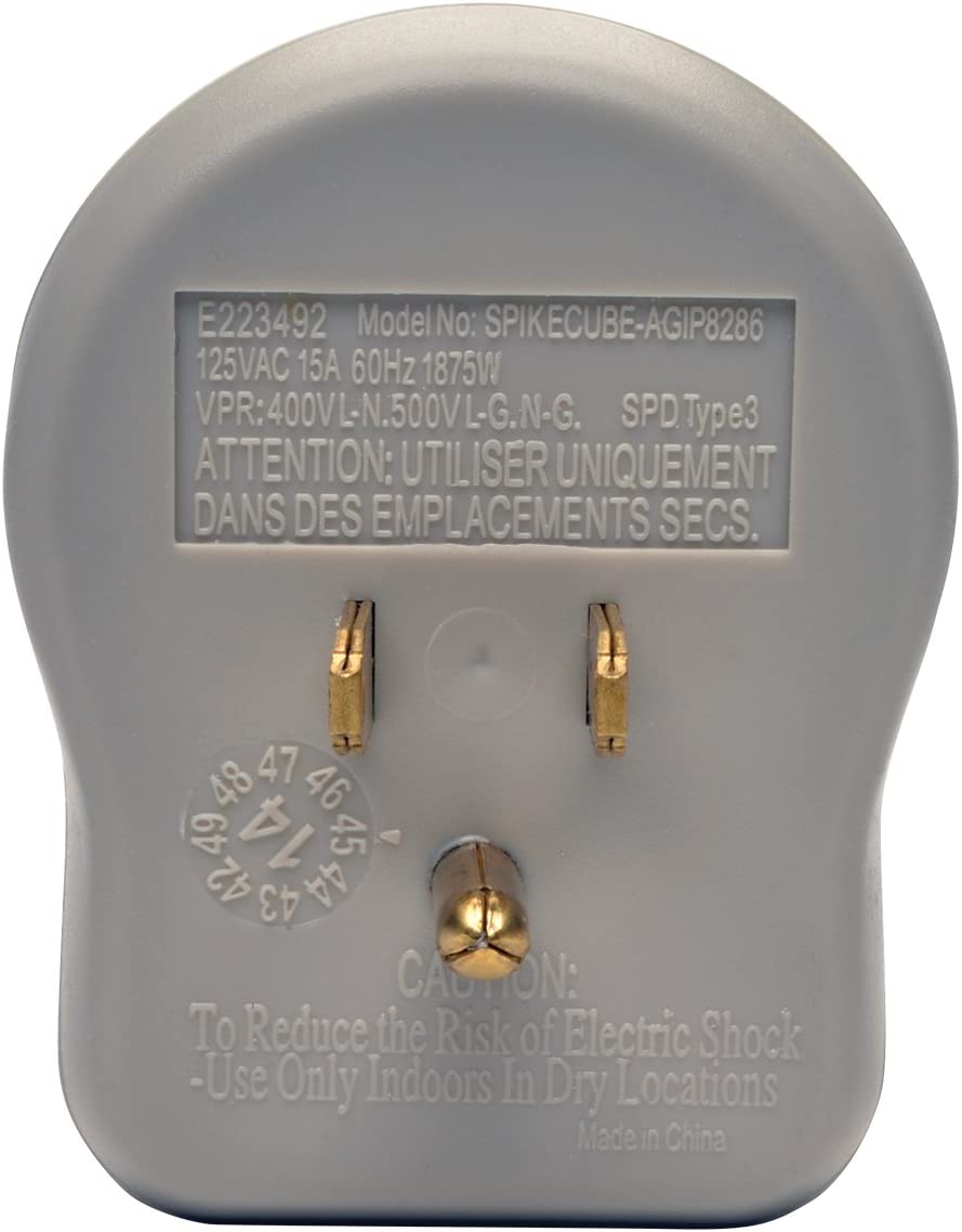 Tripp Lite 1 Outlet Portable Surge Protector Power Strip, Direct Plug In, $5,000 Insurance (SPIKECUBE) 1 Outlet Direct Plug-in Outlet