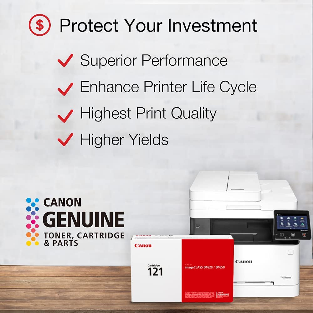 Canon Genuine Toner Cartridge 121 Black (3252C001), 1-Pack, for Canon imageCLASS D1650, D1620 Laser Printer