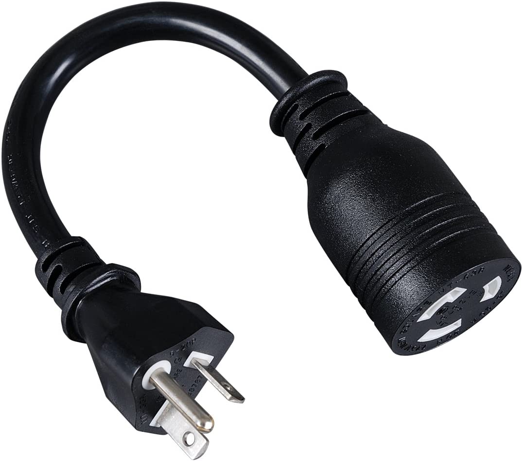 Tripp Lite Heavy-Duty Power Adapter Cord 20A, 12AWG (NEMA-L5-20R to NEMA-5-20P) 6-in.(P044-06I) Black