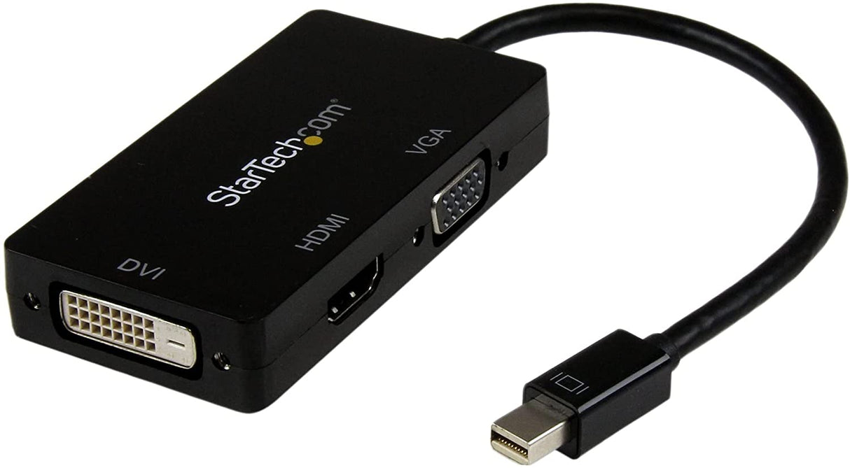StarTech.com 3 in 1 Mini DisplayPort Adapter - 1080p - Mini DP/Thunderbolt to HDMI/VGA/DVI Splitter for Your Monitor (MDP2VGDVHD) Black Mini DisplayPort (Input)