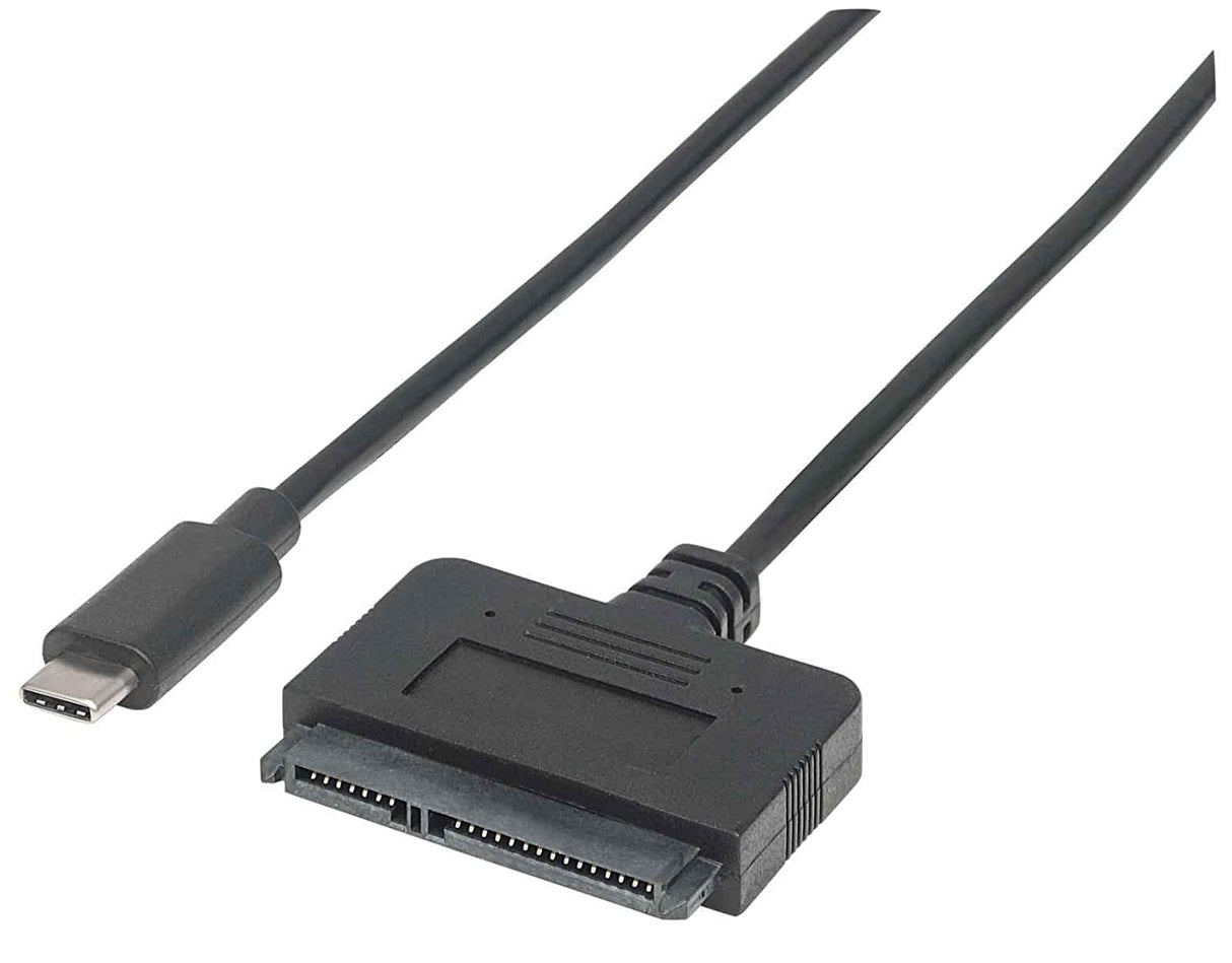 MANHATTAN Super Speed ??& Sata Adapter from USB-C 3.1 (152495) Black Adapter, 10 Gbps (Blister) USB-C to SATA 2.5 Inch Adapter