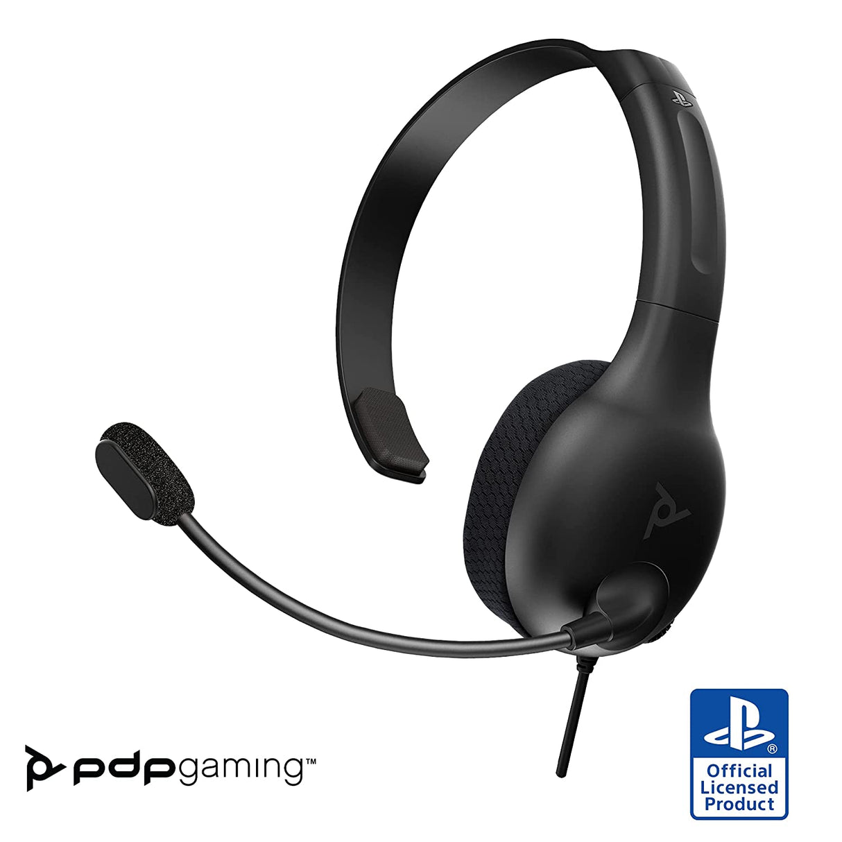 PDP LVL30 Wired Headset with Single-Sided One Ear Headphone for PlayStation, PS4, PS5 - Mac, Tablet Compatible - Noise-Cancelling Mic - Lightweight, Cool Comfort, Great for Gaming - Black PlayStation Black