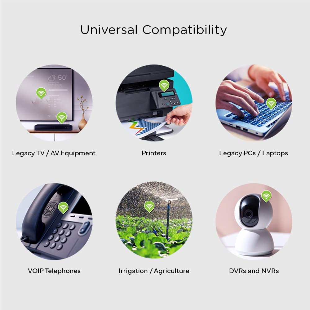 IOGEAR Universal Ethernet to Wi-Fi N Adapter - Speeds of up to 300Mbps on 2.4GHz - Push-button Wi-Fi Protected Setup (WPS) - Supports WEP, WPA, WPA2, TKIP and AES encryption - GWU637