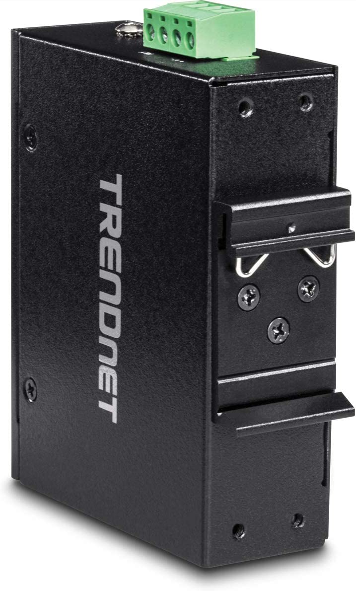 TRENDnet Hardened Industrial SFP to Gigabit UPoE Media Converter, IP30 Rated Housing, Includes DIN-Rail & Wall Mounts, Operating Temp. -40 to 75 °C (-40 to 167 °F), TI-UF11SFP, Black