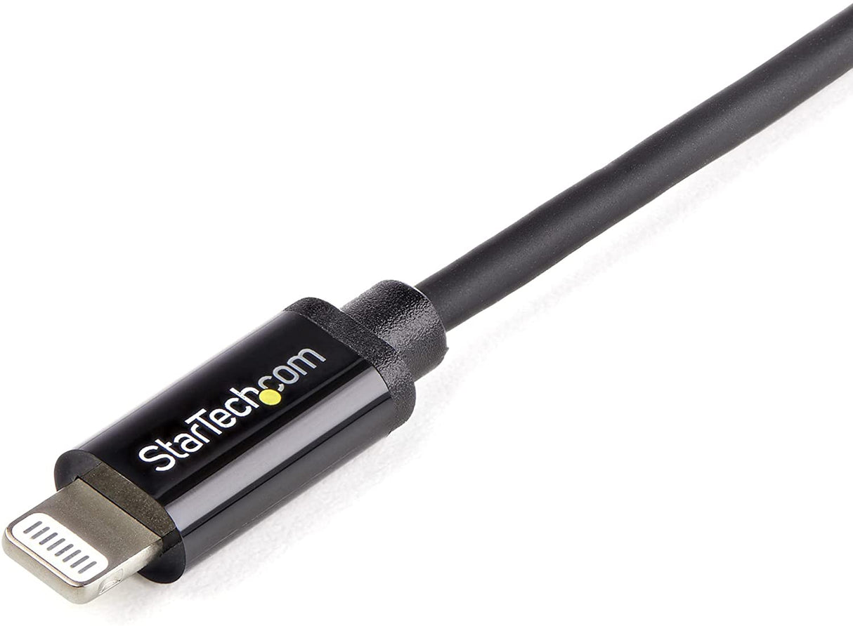 StarTech.com 1m (3ft) Black Apple 8-pin Lightning Connector to USB Cable for iPhone/iPod/iPad - Charge and Sync Cable - 1 Meter (USBLT1MB) 3ft Black