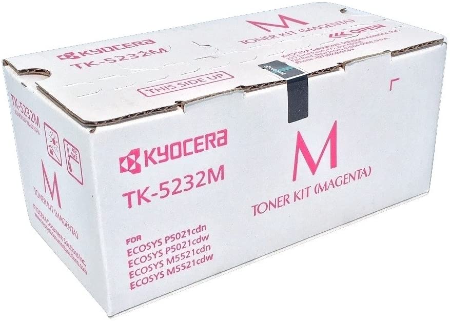 Kyocera 1T02R9BUSV Model TK-5232M Magenta Toner Cartridge for M5521cdw and P5021cdw, Genuine Kyocera, Up To 2200 Pages