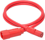 Tripp Lite P018-003-ARD 3' Heavy Duty Power Extension Cord, C14-C15, 15A, 14 AWG, Red Red 3 ft.