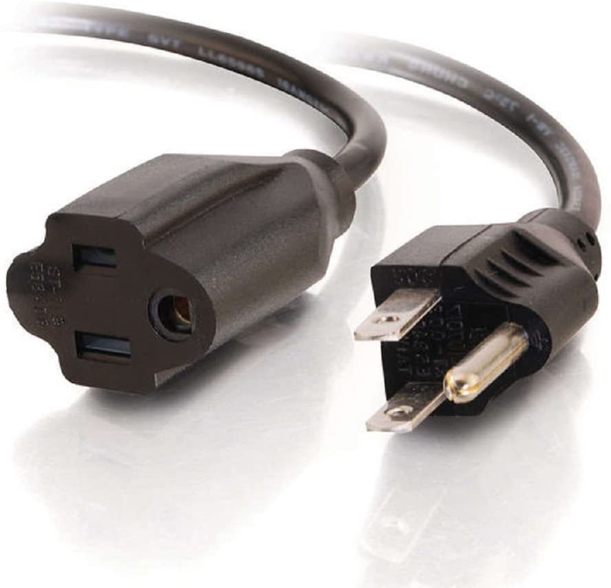 C2g/ cables to go C2G Power Cord, Long Extension Cord, Power Extension Cord, 18 AWG, Black, 12 Feet (3.65 Meters), Cables to Go 53408