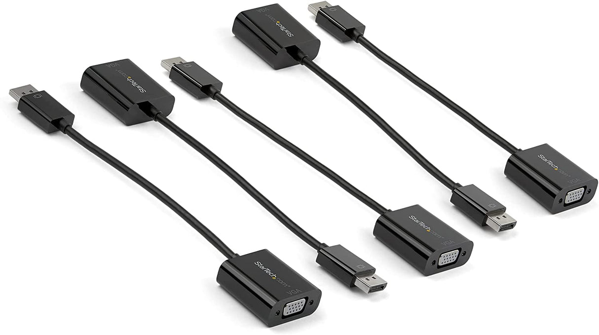 StarTech.com 5-Pack DisplayPort to VGA Adapter - DisplayPort 1.2 to VGA Active Adapter - Digital DP to Analog VGA Video Converter Dongle - DisplayPort Male to VGA Female Monitor Adapter (DP2VGA3X5) 5 Pack