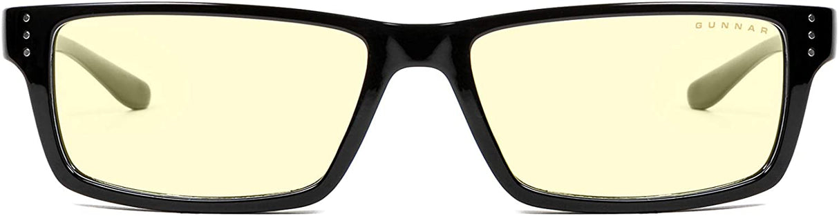 GUNNAR Optiks RIO-00101 Riot Computer Glasses, Block Blue Light, Anti-Glare, Minimize Digital Eye Strain, Prevent Headaches, Reduce Eye Fatigue and Sleep Better, Onyx/Amber