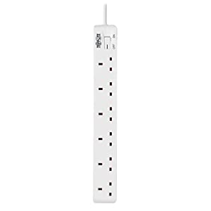 6FT Tripp Lite 6-Outlet British Power Strip - White - Dealtargets.com