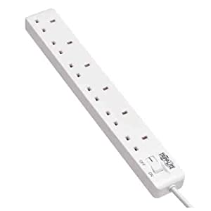 6FT Tripp Lite 6-Outlet British Power Strip - White - Dealtargets.com