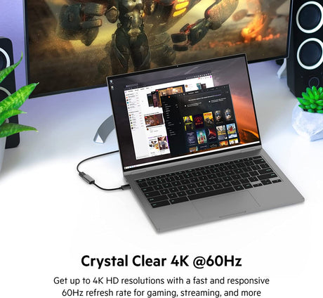 Belkin HDMI To DisplayPort Adapter - Display Port 1.2 to HDMI 2.0 Converter - Compatible With 4K 60fps, HDR And HDR 10 Monitors, Projectors & HDTVs - Uni-Directional Display Port To HDMI Adapter Cable