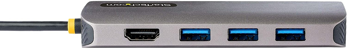 StarTech.com USB C Multiport Adapter 4K 60Hz HDMI Video, 3 Port 5Gbps USB-A 3.2 Hub, 100W USB Power Delivery, GbE, SD/MicroSD, 12"/30cm Cable, Travel Dock, Laptop Docking Station (115B-USBC-MULTIPORT)
