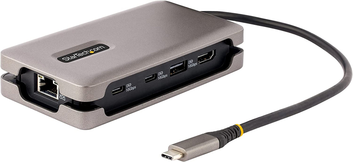 StarTech.com USB-C Multiport Adapter, 4K 60Hz HDMI 2.0b, HDR, USB 3.2 Gen 2 10Gbps Hub (2xUSB-C, 1xUSB-A), 100W PD Pass-Through, Mini Travel Dock, 12"/30cm Cable, Laptop Docking Station (DKT31CH2CPD3)