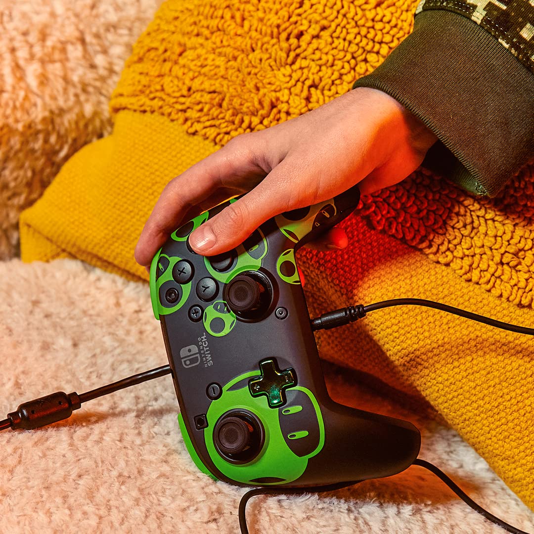 PDP REMATCH Wired Controller for Nintendo Switch/ Lite/ OLED - 1-UP Glow in the Dark