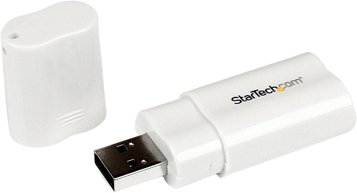 StarTech.com USB to Stereo Audio Adapter Converter ICUSBAUDIO, White, One Size