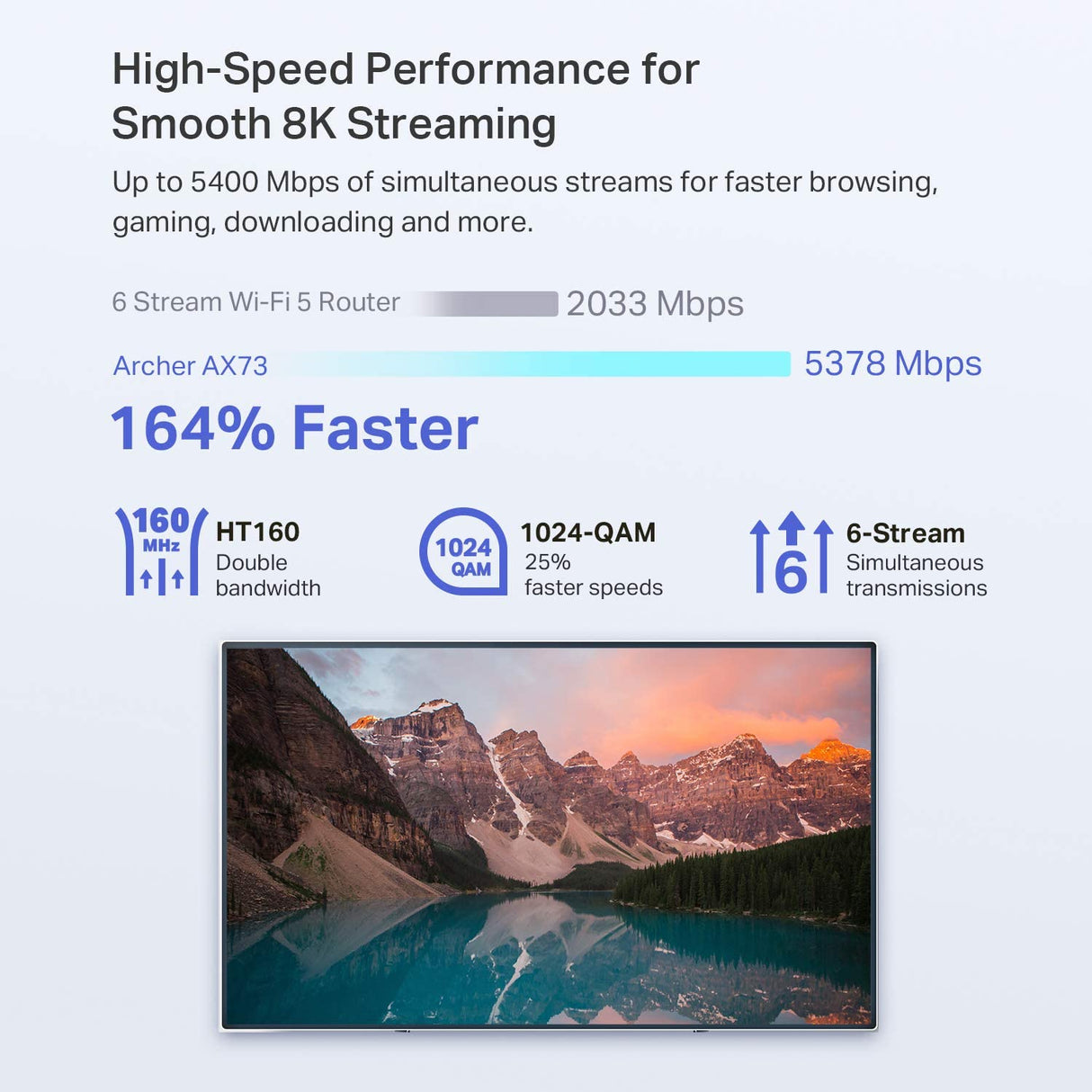 TP-Link AX5400 WiFi 6 Router (Archer AX73)- Dual Band Gigabit Wireless Internet Router, High-Speed ax Router for Streaming, Long Range Coverage