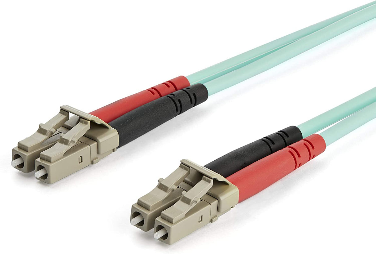 StarTech.com 15m OM3 LC to LC Multimode Duplex Fiber Optic Patch Cable - Aqua - 50/125 - LSZH Fiber Optic Cable - 10Gb (A50FBLCLC15)