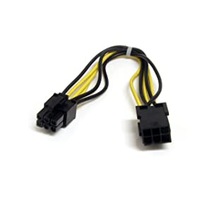 StarTech.com 8in 6 pin PCI Express Power Extension Cable - Power extension cable - 6 pin PCIe power (M) to 6 pin PCIe power (F) - 7.9 in - black - PCIEPOWEXT