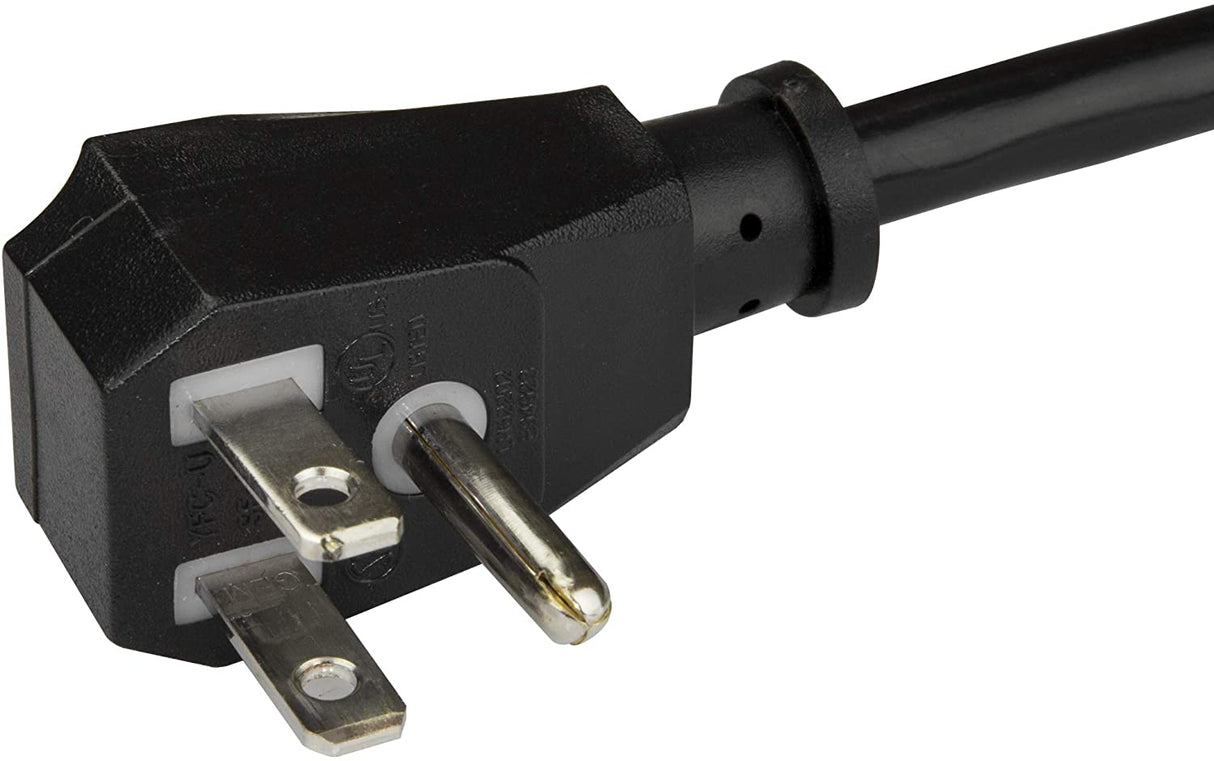 StarTech.com 15ft (4.5m) Computer Power Cord, Flat NEMA 5-15P to C13, 10A 125V, 18AWG, Black Replacement AC Power Cord, PC Power Supply Cable, Monitor/Printer Power Cable - UL Listed (PXTF10115) 15 ft