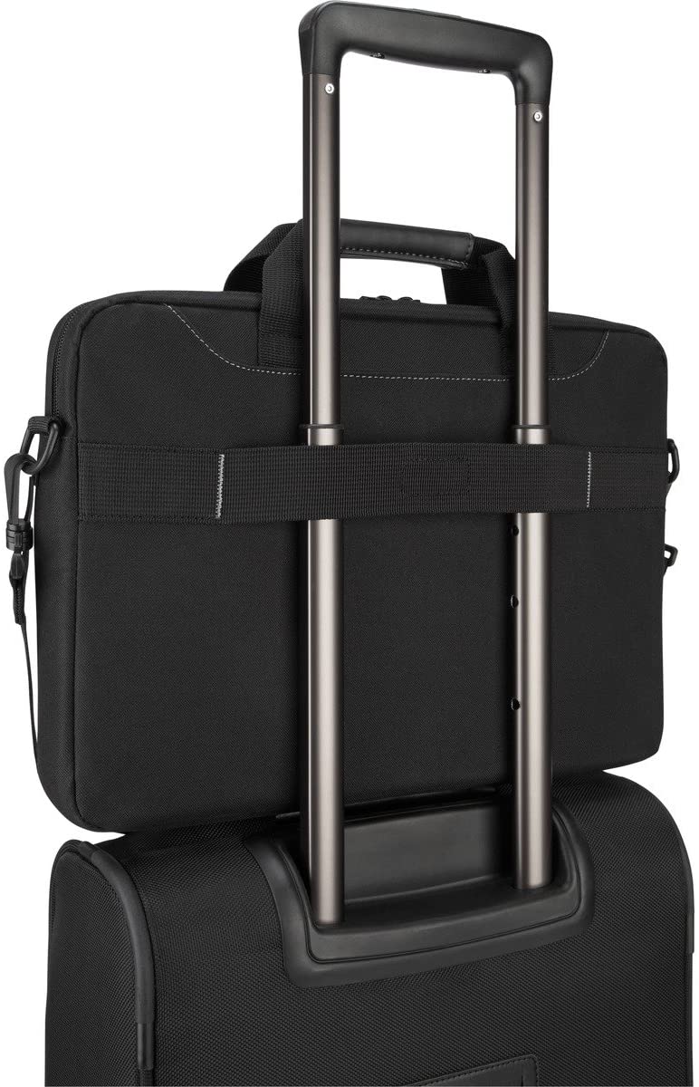 Targus Professional Business Casual Slipcase, Laptop Shoulder Bag for Macbook/Notebook with Quick-Access Compartment, Trolley Strap, Protective Sleeve Shoulder Strap for 15.6-Inch Laptop, Black (TSS898)