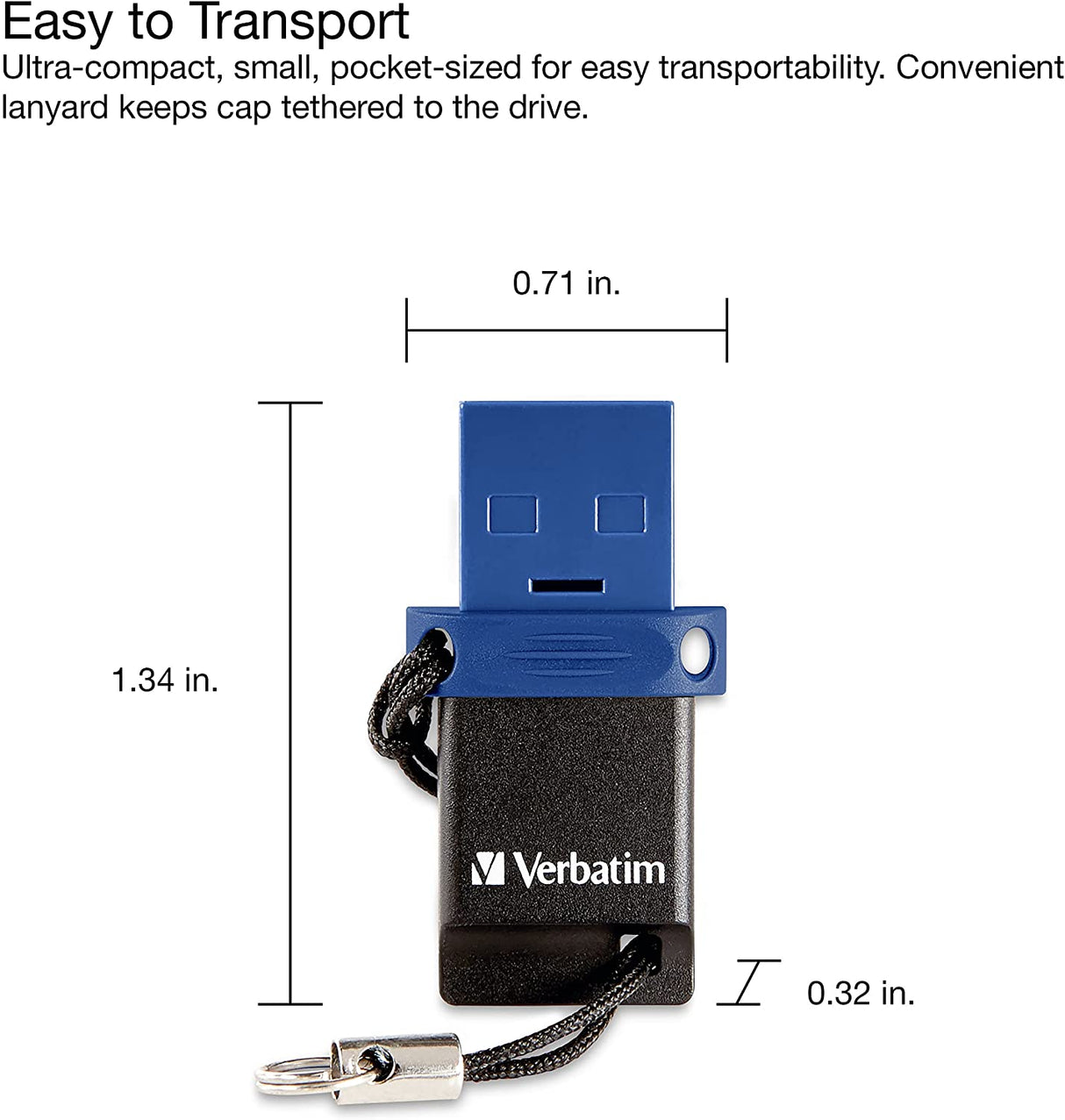 Verbatim Store 'n' Go USB Flash Drive 3.0, Dual USB, USB C and USB A, 16GB, Blue 16 GB