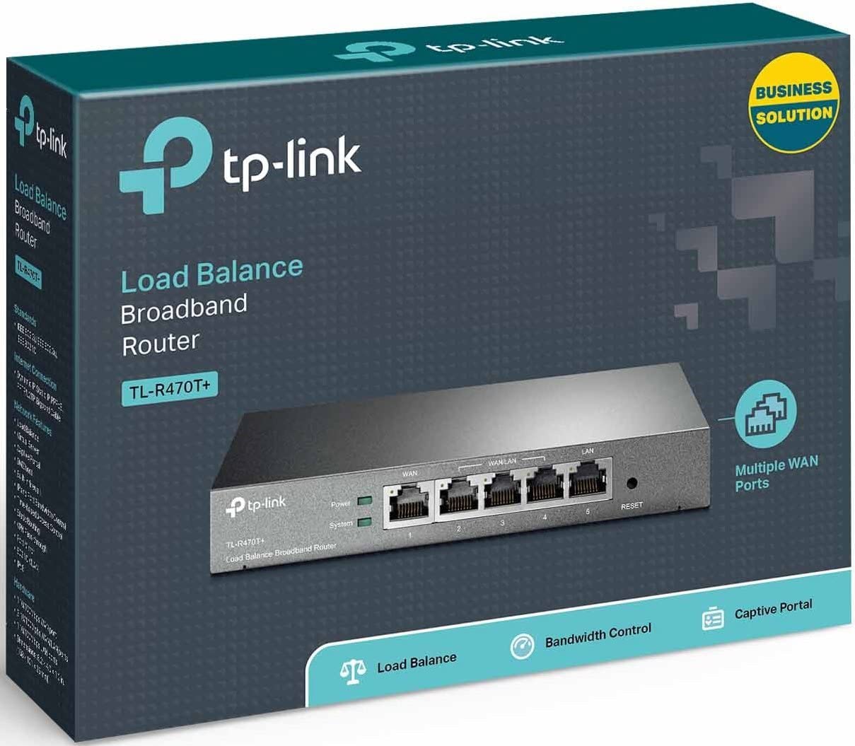 TP-Link Safestream Multi WAN Router | 4 10/100M WAN Ports w/ Load Balance Function | Portal Authencation Access Management | Abundant Security Features | Lightning Protection(TL-R470T+) 5 Port Router