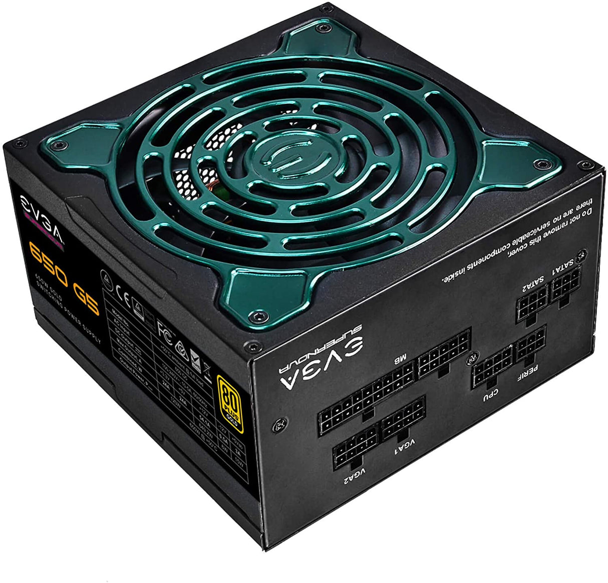 EVGA 220-G5-0650-X1 Super Nova 650 G5, 80 Plus Gold 650W, Fully Modular, ECO Mode with Fdb Fan, 10 Year Warranty, Compact 150mm Size, Power Supply