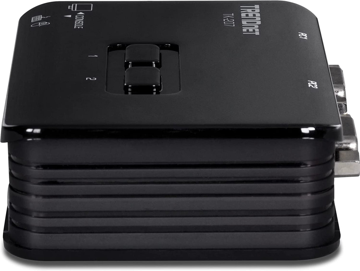 TRENDnet 2-Port USB KVM Switch and Cable Kit, 2048 x 1536 Resolution, Device Monitoring, Auto-Scan, Audible Feedback, USB 1.1, Compliant with Windows and Linux, Hot-Pluggable, White, TK-207K 2 Port USB w/ Cables