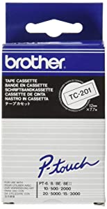 Brother 12mm Black on White Laminated Tapes