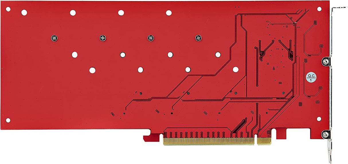 StarTech.com Quad M.2 PCIe Adapter Card, PCIe x16 to Quad NVMe or AHCI M.2 SSDs, PCI Express 4.0, 7.8GBps/Drive, Bifurcation Required, Windows/Linux Compatible (QUAD-M2-PCIE-CARD-B)